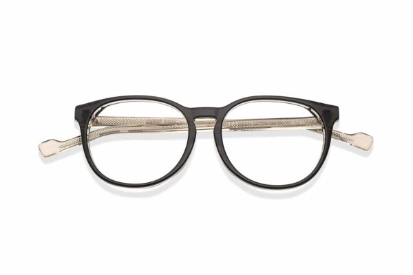 Black Full Rim Round Eyeglasses P133 - Image 4