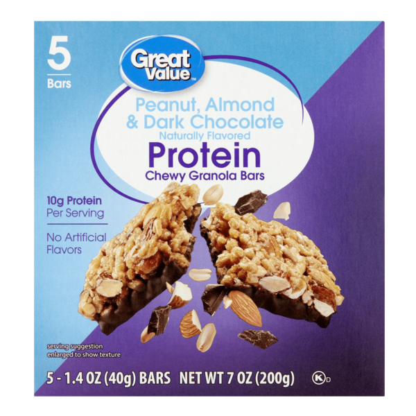 Great Value Peanut, Almond & Dark Chocolate Protein Chewy Granola Bars